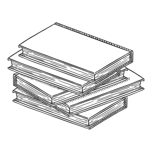 Croquis vectoriel Pile de livres reliés — Image vectorielle