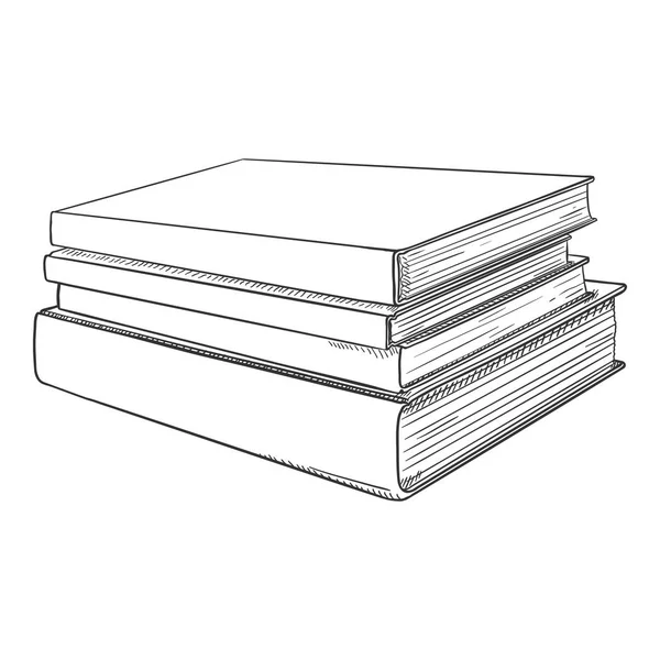 Vector Sketch Illustration - Stack of Books — Stock Vector