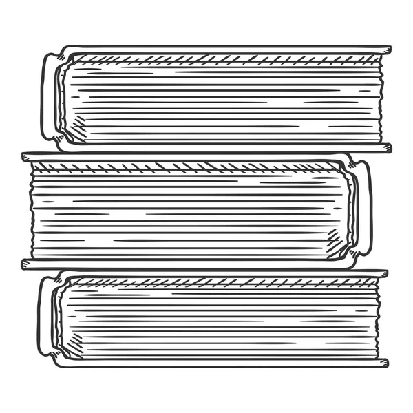 矢量草图插图 - 书籍堆栈 — 图库矢量图片