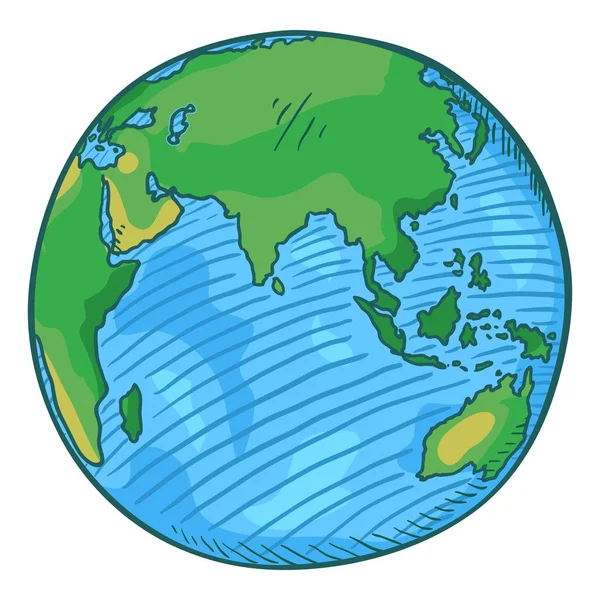 Vector single cartoon Globe illustratie — Stockvector