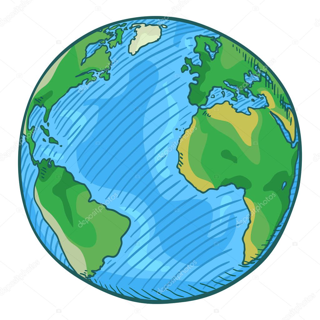 Vector Single Cartoon Globe Illustration