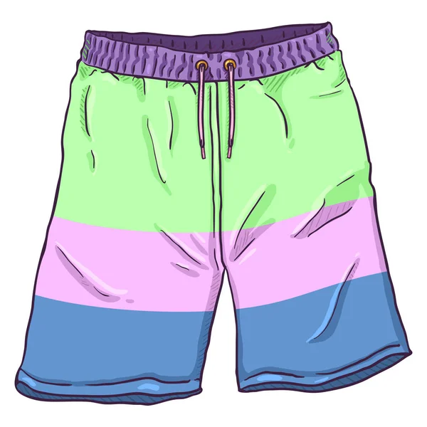 Ilustración de dibujos animados vectoriales - Pantalones cortos de natación coloridos de playa — Vector de stock