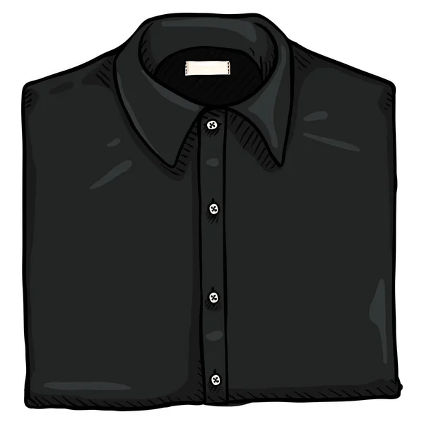 Vector Cartoon Piegato Nero Classico Uomo Camicia — Vettoriale Stock