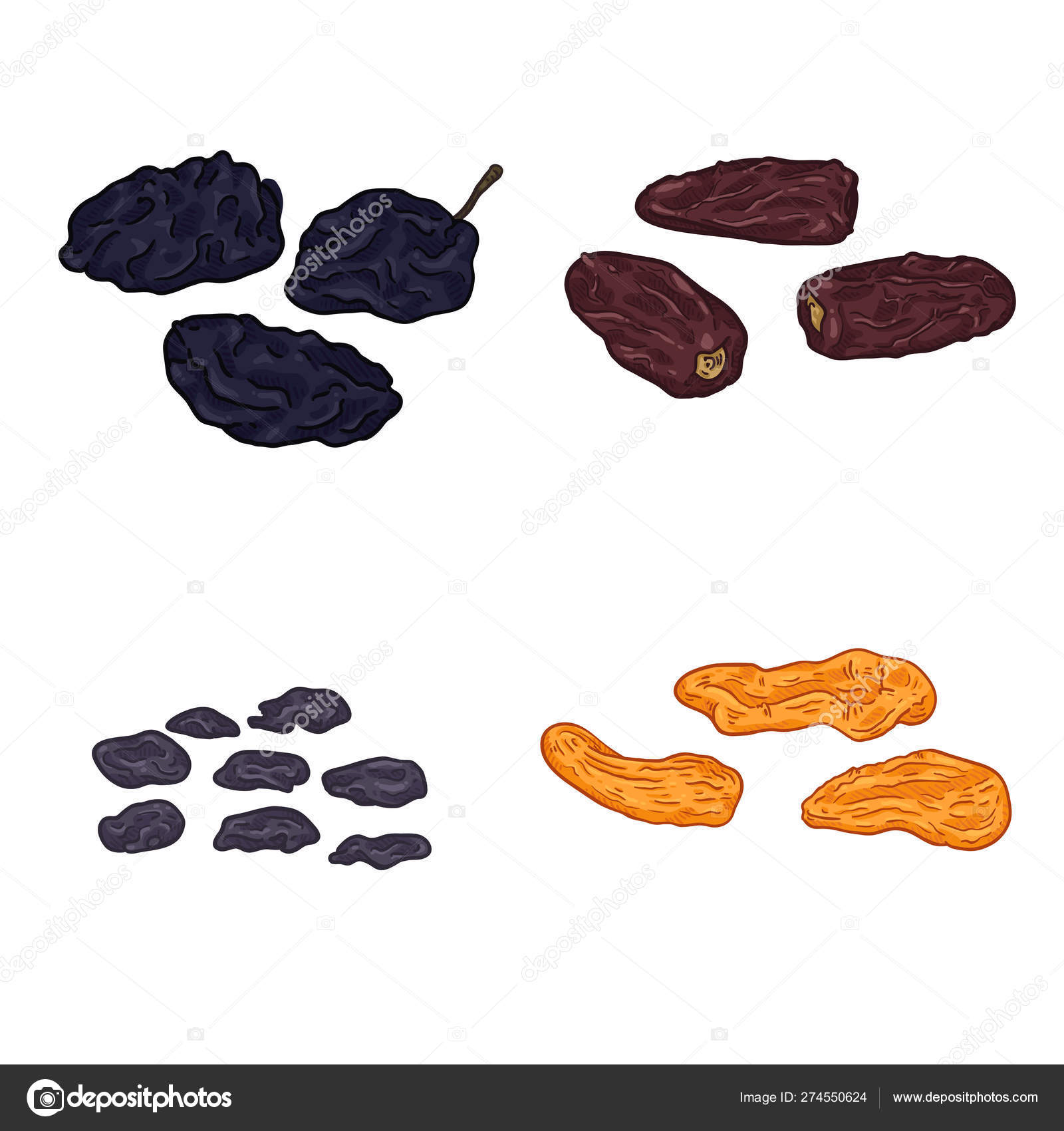Vector Set of Cartoon Dried Fruits. Stock Vector Image by ©nikiteev #274550624 Vector Set of Cartoon Dried Fruits. Stock Vector Image by ©nikiteev #274550624