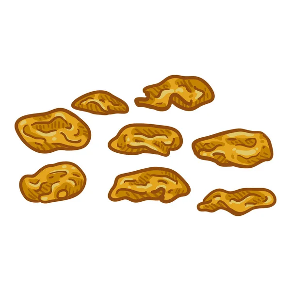 Vector Cartoon Illustration - Golden Raisin (en inglés). Uvas secas — Vector de stock