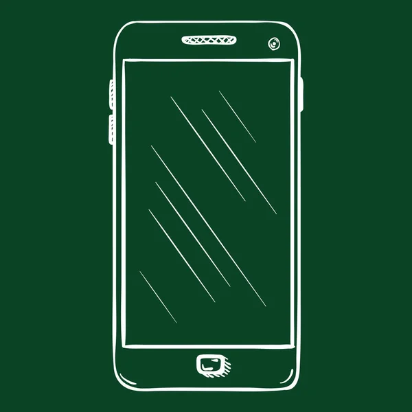 Vector Chalk Sketch Smartphone — Archivo Imágenes Vectoriales