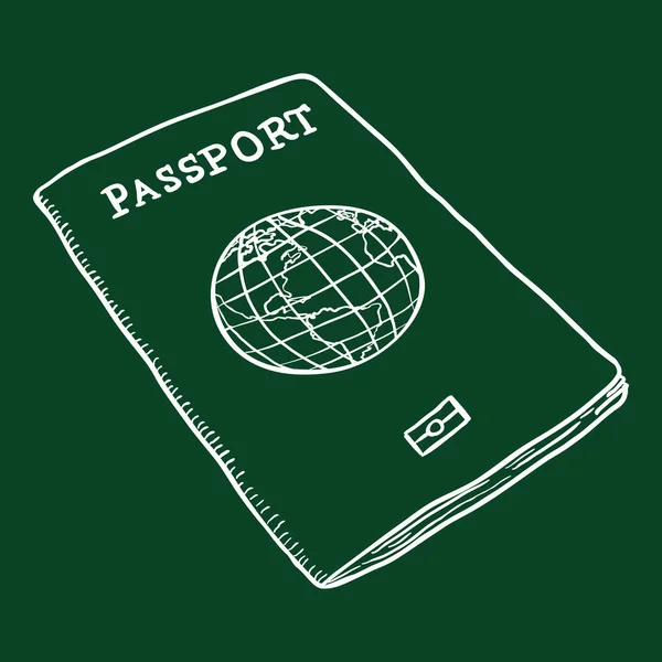 Vector kreda szkic paszport ilustracja — Wektor stockowy