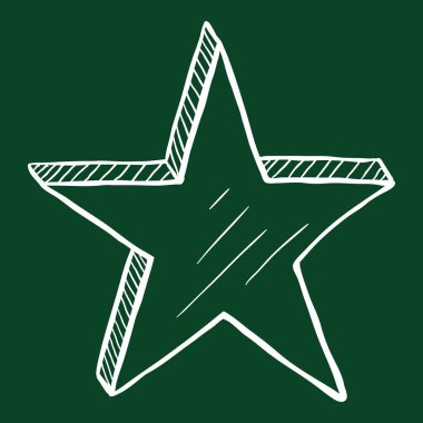 Vektör Tebeşir El Çizilmiş Sketch Star İllüstrasyon