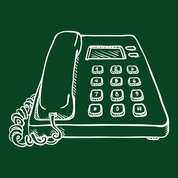 Escritório de esboço de giz vetorial Telefone. Telefone comercial . —  Vetores de Stock