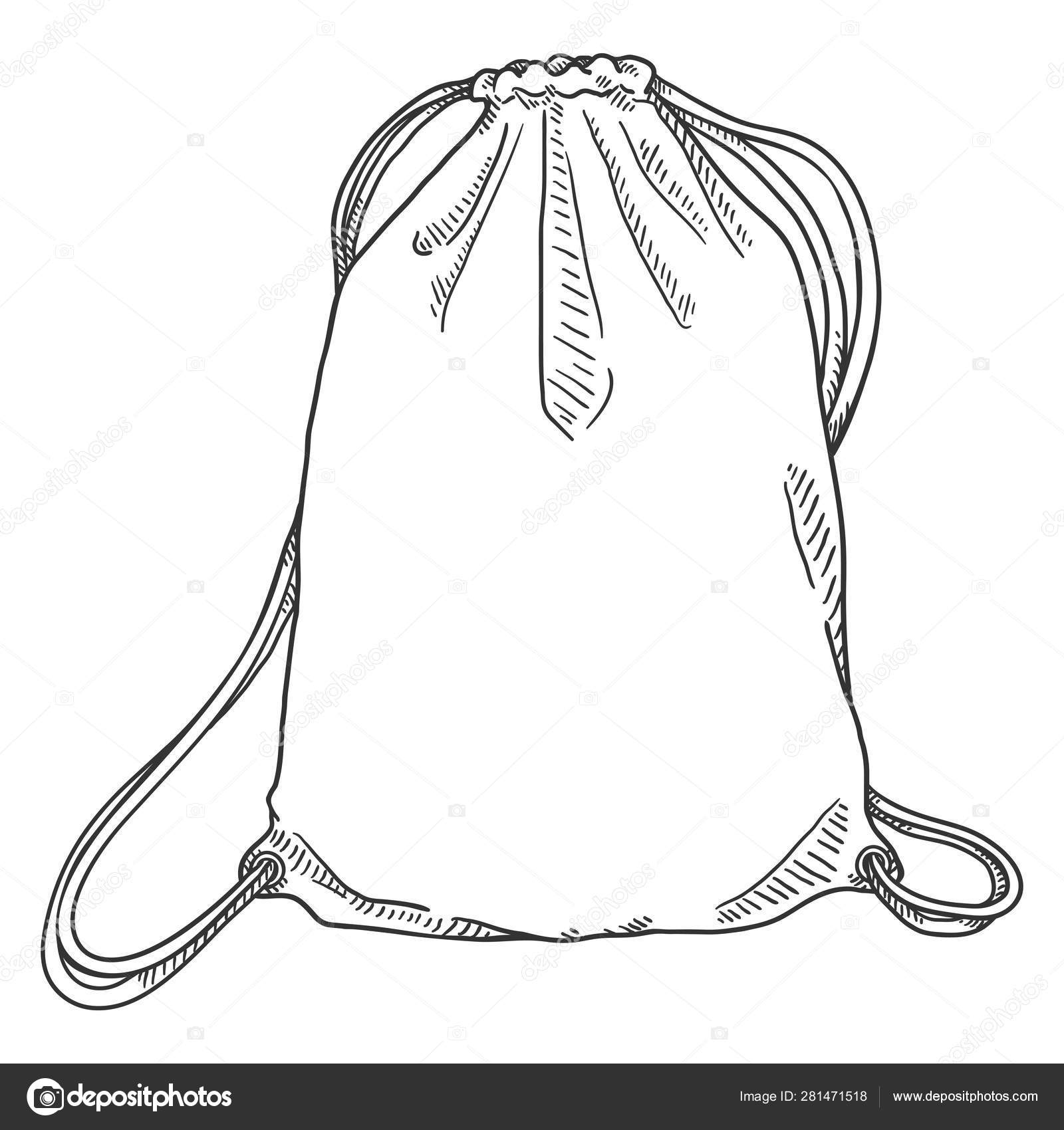 Vector Sketch Drawstring Bag. Shoesbag. Stock Vector Image by ©nikiteev ...