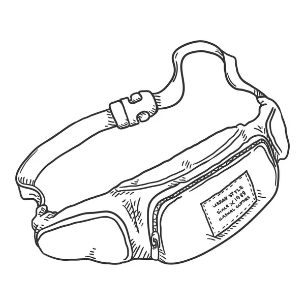 Σακούλα με ζώνη. Απεικόνιση διανυσματικών σκίτσο — Διανυσματικό Αρχείο