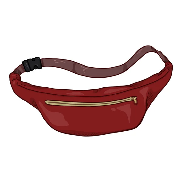 Červená karikatura s červeným pásovým pytlem. Unisex Beltbag — Stockový vektor