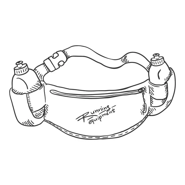 Illustration de sac de ceinture à croquis vectoriel . — Image vectorielle