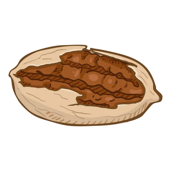 Vetor Único Pecan Nut Ilustração — Vetor de Stock