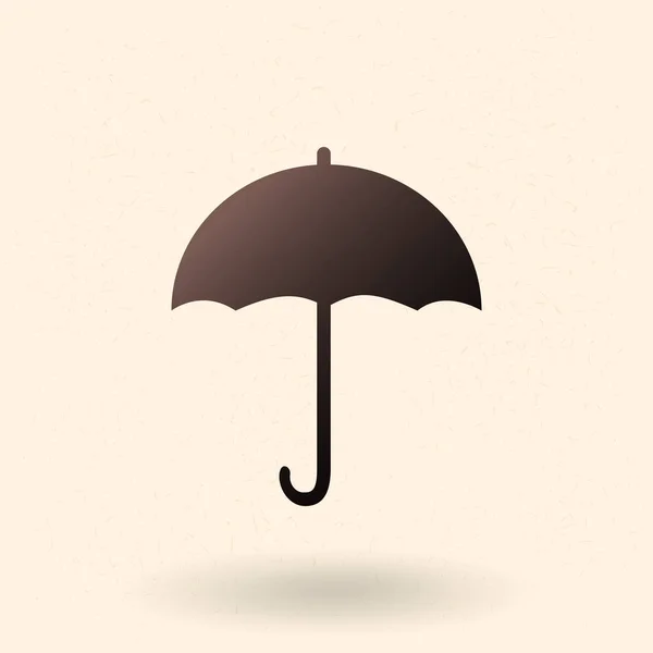 Vector Black Silhouette Icon - Umbrella — Stock Vector