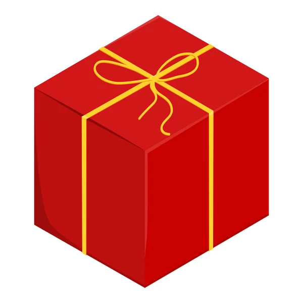 Векторна одинарна плоска ілюстрація подарункова коробка зі стрічкою та луком — стоковий вектор