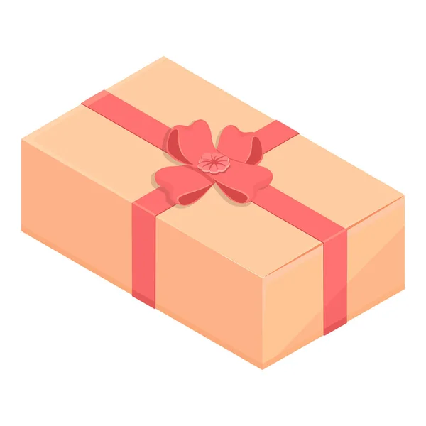 Векторна одинарна плоска ілюстрація подарункова коробка зі стрічкою та луком — стоковий вектор