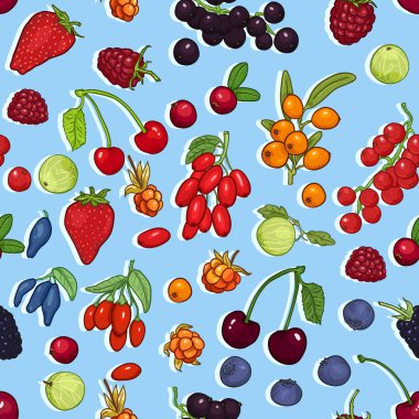 Arka Planda Meyvelervektör Dikişsiz Desen