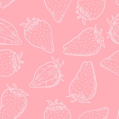 Çilek Vektör Dikişsiz Desen