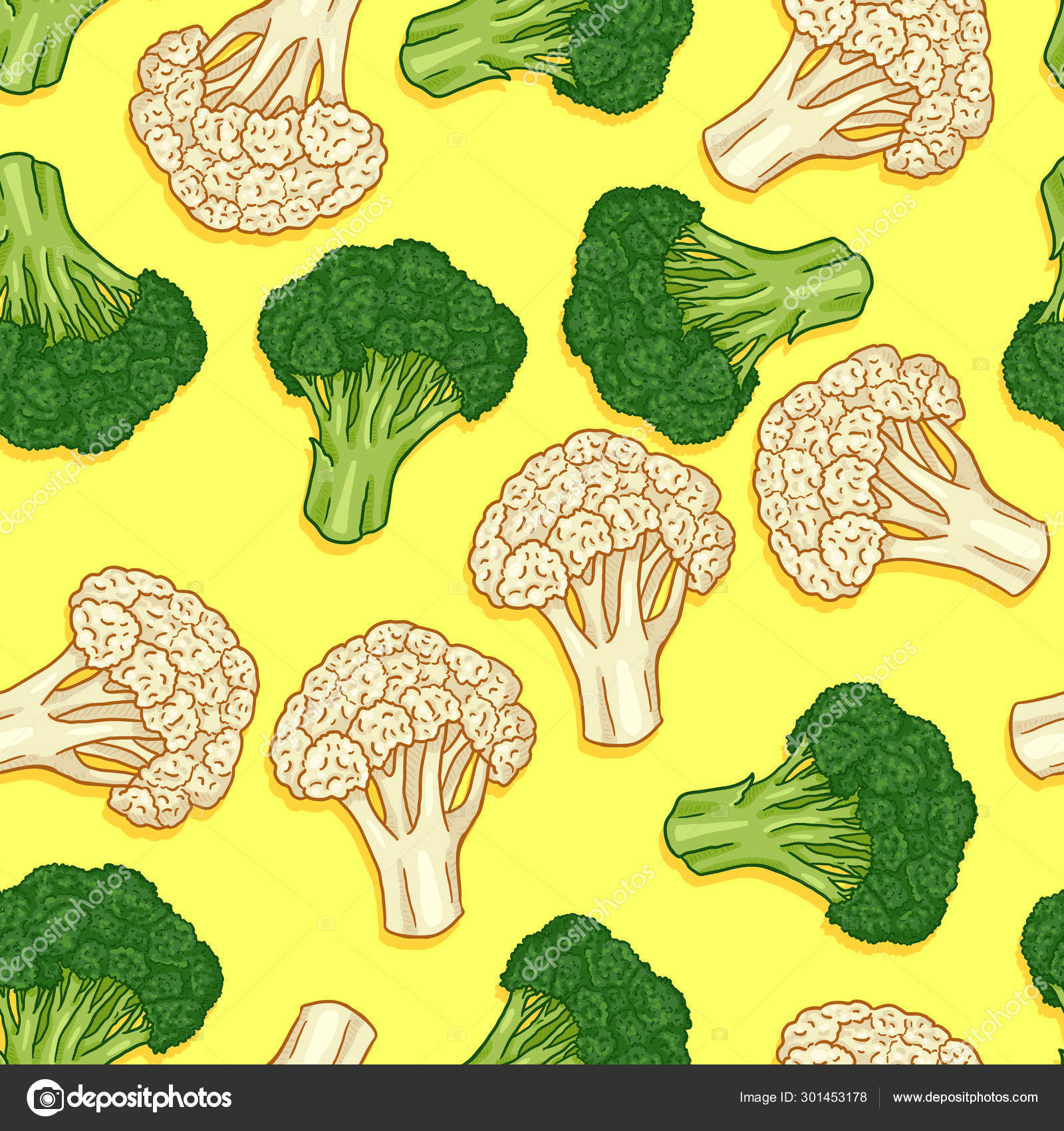 Cartoon cauliflower Vector Art Stock Images | Depositphotos