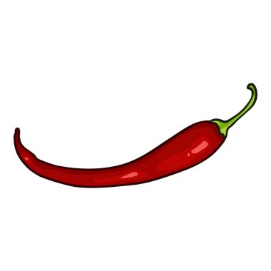 Vektör Kırmızı Chili Papper Karikatür İllüstrasyon