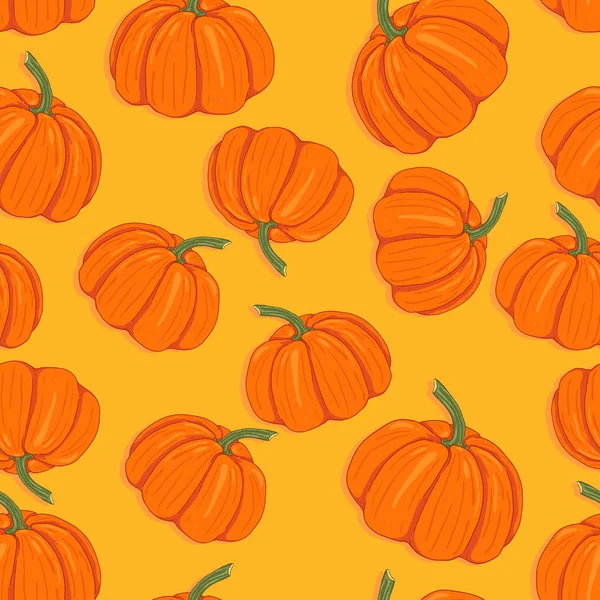 Vektor varrat nélküli minta a Cartoon Pumpkins — Stock Vector