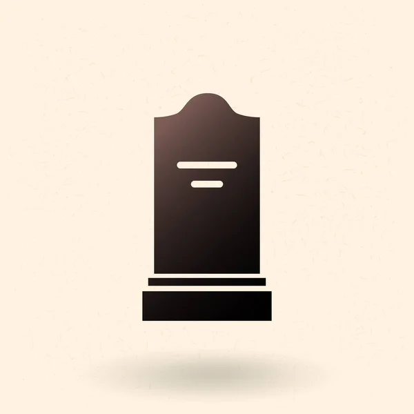 Icona della lapide. Vector Black Silhouette di Tombstone — Vettoriale Stock