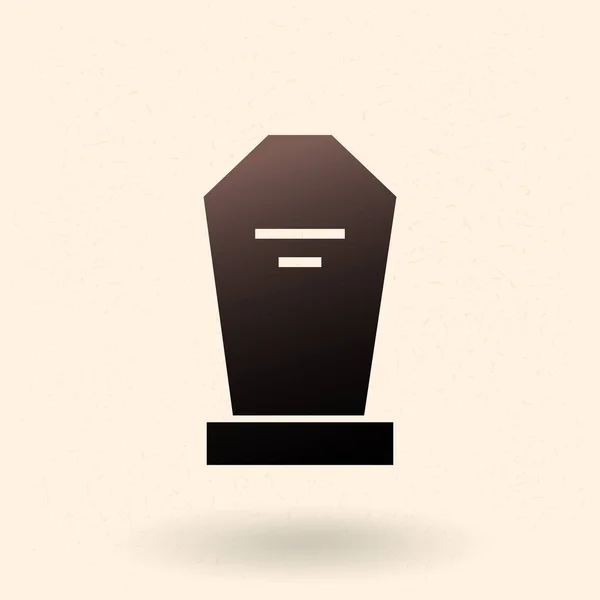 Gravestone Icon. Vector Black Silhouette of Tombstone — ストックベクタ