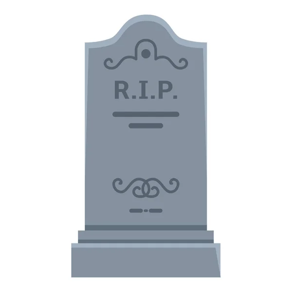 Vector Tombstone Icon. Flat Illustration of Gray Headstone — Stok Vektör