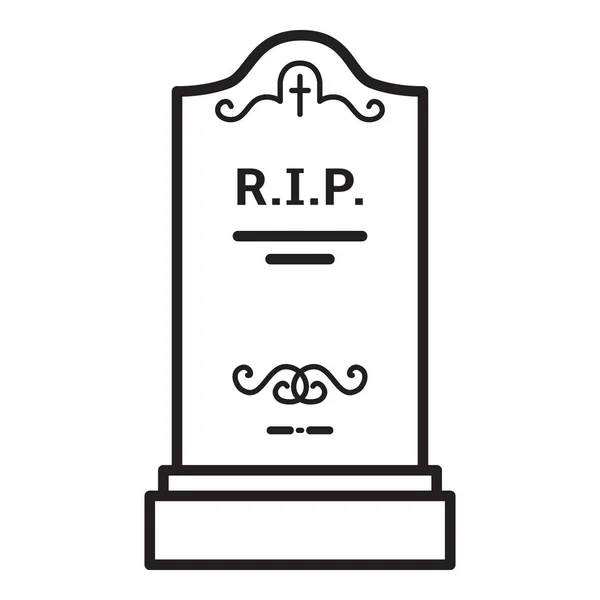Ікона могили. Векторний чорний контур ілюстрації надгробків — стоковий вектор