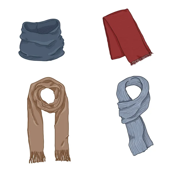 Vector conjunto de bufandas de dibujos animados — Vector de stock