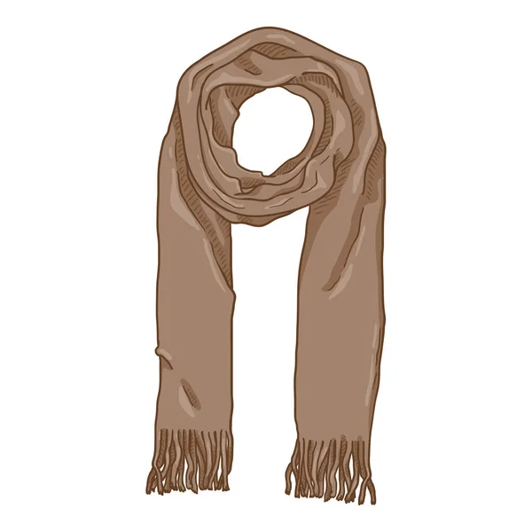 Vector sola historieta marrón bufanda de lana — Vector de stock