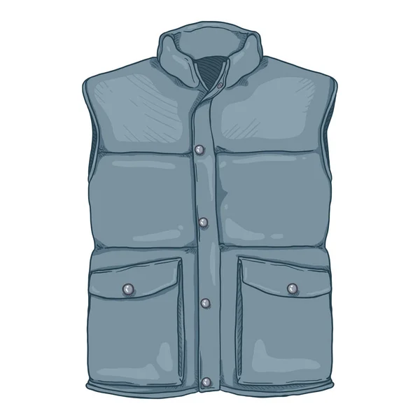 Vector Cartoon Down Vest. Cintura azul ilustração . —  Vetores de Stock