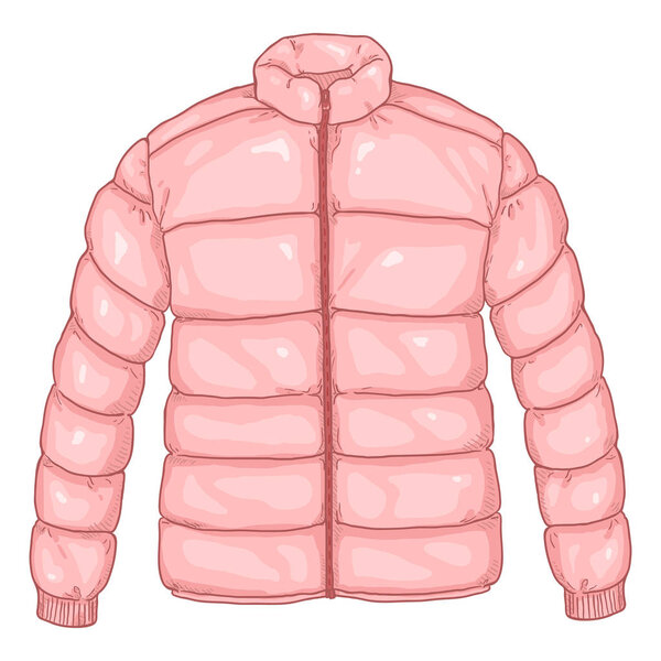 Vector Cartoon Pink Down Jacket Illustration