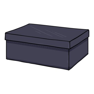 Vector Cartoon Dark Blue Shoes Box