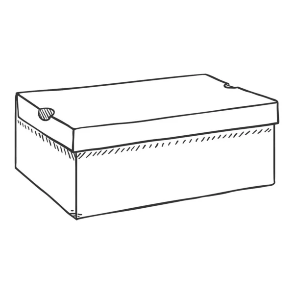 Vektor-Skizze geschlossene Schuhe Box — Stockvektor