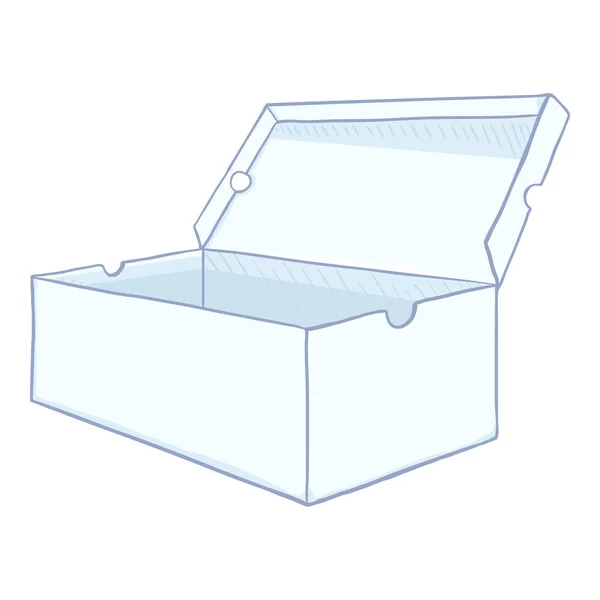 Vector de dibujos animados abierto zapatos blancos caja — Vector de stock