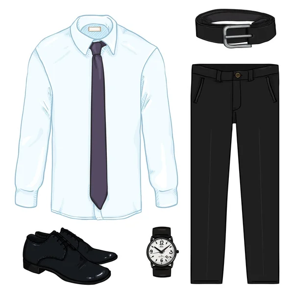 Vektor-Cartoon-Set von Business-Kleidung für Männer. — Stockvektor