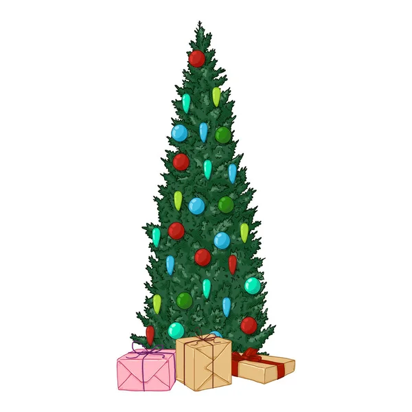 Векторный мультфильм "Рождественское дерево" — стоковый вектор