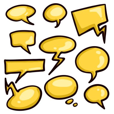 Vektör Konuşma Baloncukları Çizgi Filmi.