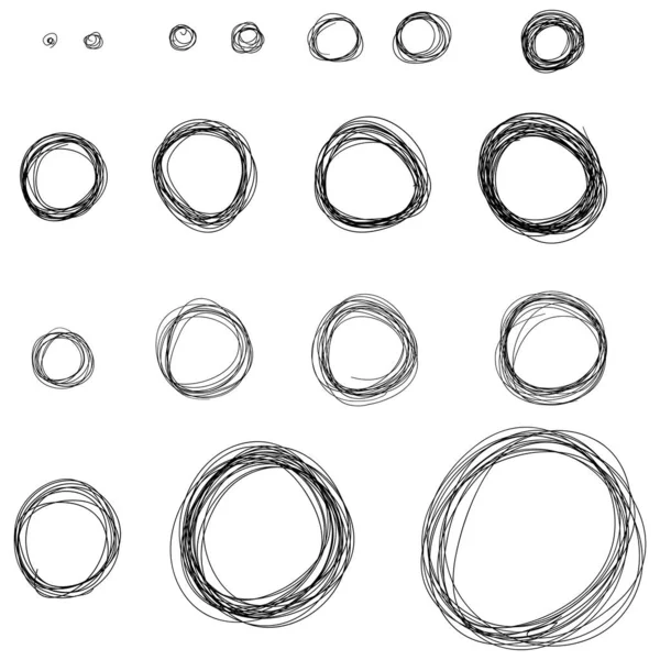 Hand Drawn Sketch Circle Doodles — Vector de stoc