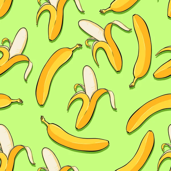 Padrão sem emenda vetorial de Bananas dos desenhos animados — Vetor de Stock