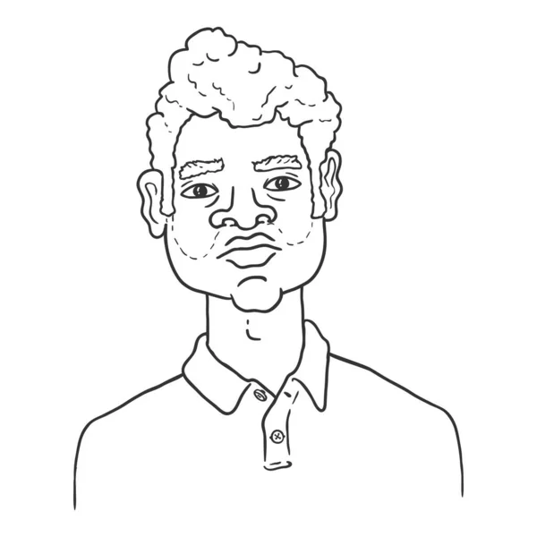 Personaje Del Esquema Vectorial Hombre Indio Con Pelo Rizado — Vector de stock