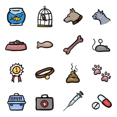 Renk Kalıpları Vektör Kümesi Evcil Simgeleri