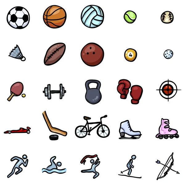 Vector Set Van Kleur Poedel Sport Pictogrammen — Stockvector