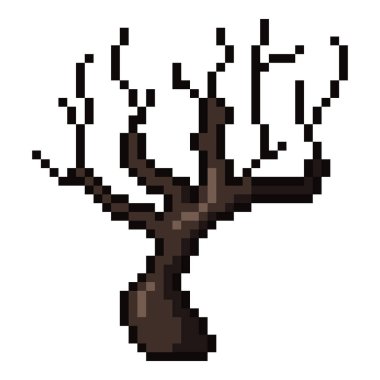 Piksel Sanat Simgesi - Tek Çıplak Ağaç