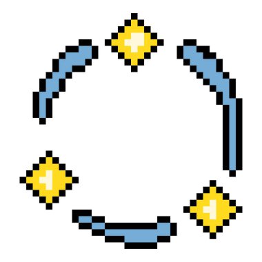 Vektör Piksel Sanat Simgesi - Üç yıldızın Takımyıldızı