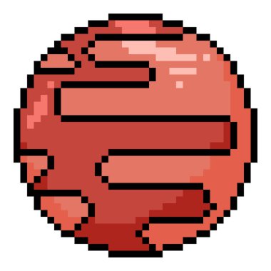 Vektör Piksel Sanat Simgesi - Kırmızı Keşfedilmemiş Gezegen