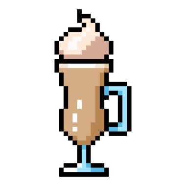 Vector Piksel Sanat Simgesi - İrlanda Kahve Kadehi