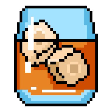 Vektör Pikseli Sanat Simgesi - Buzlu viski